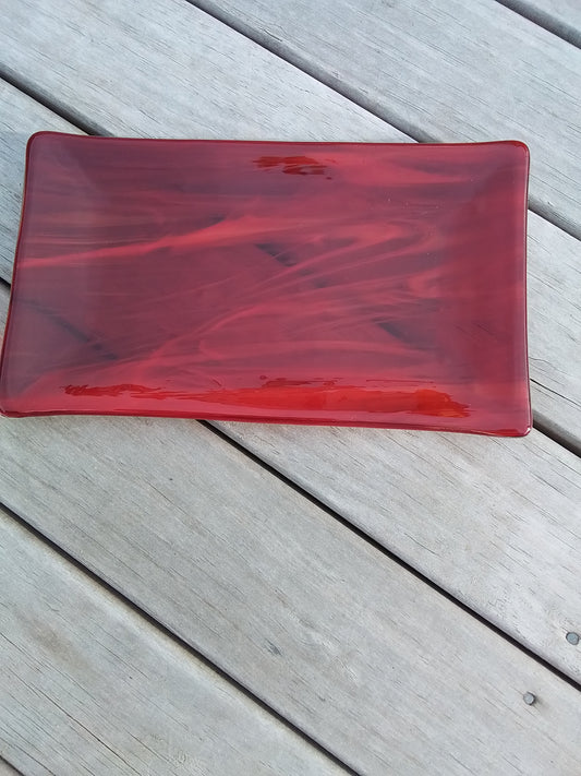 Large Red and Opal Red Dish