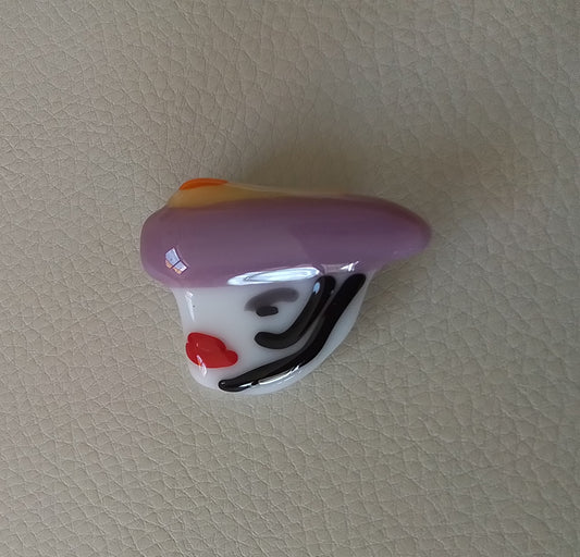 Ladies in Hats Brooch.  Mauve Hat