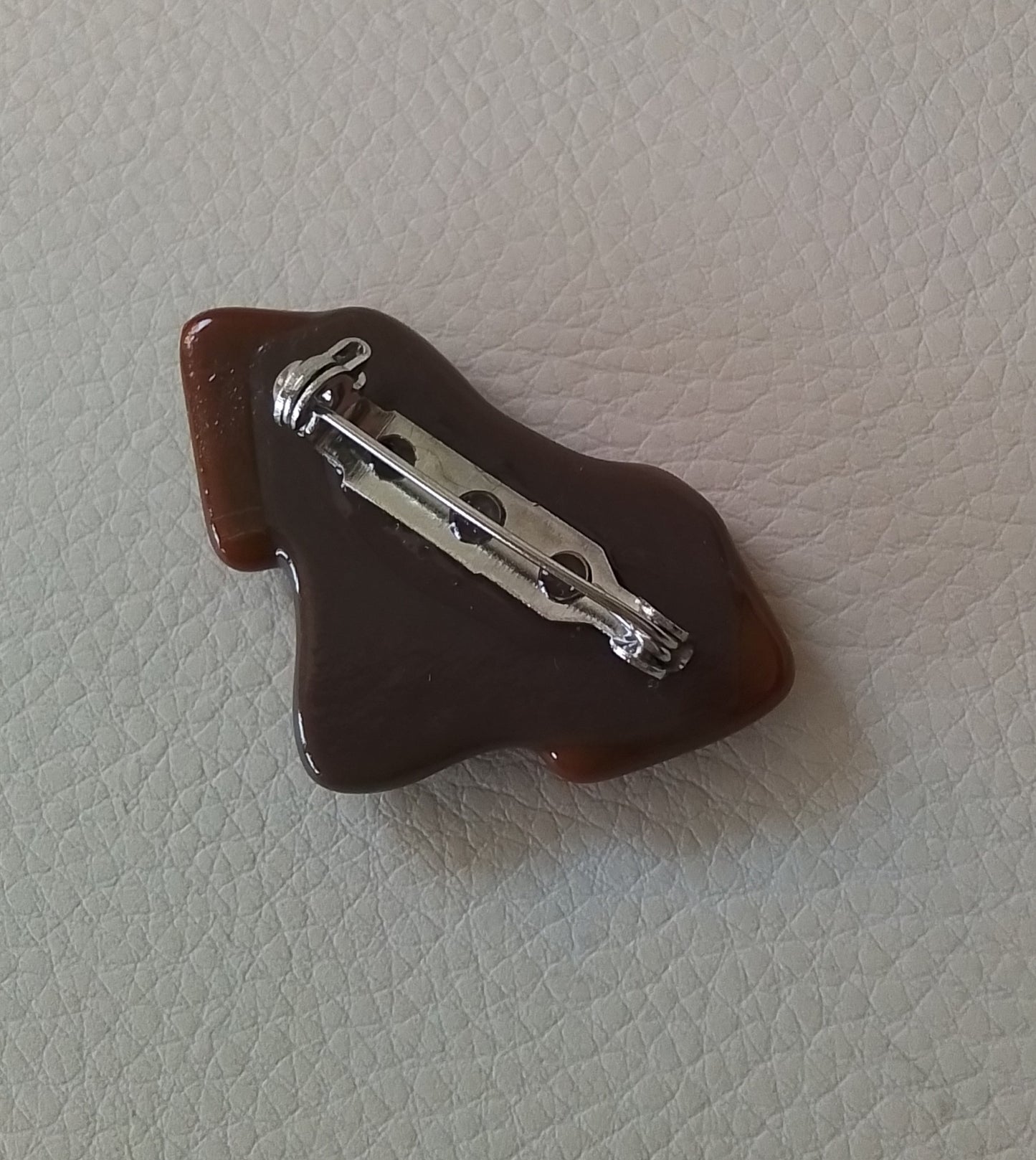 Fused Glass Dog Brooch