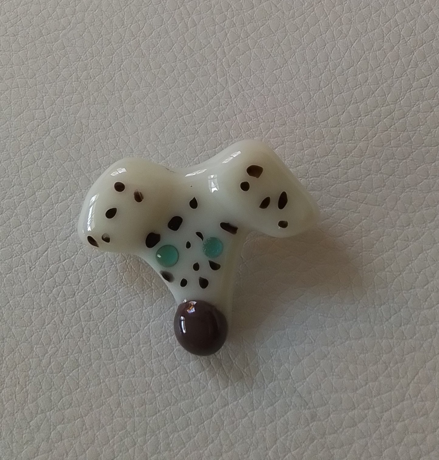 White Spotty Dog Brooch