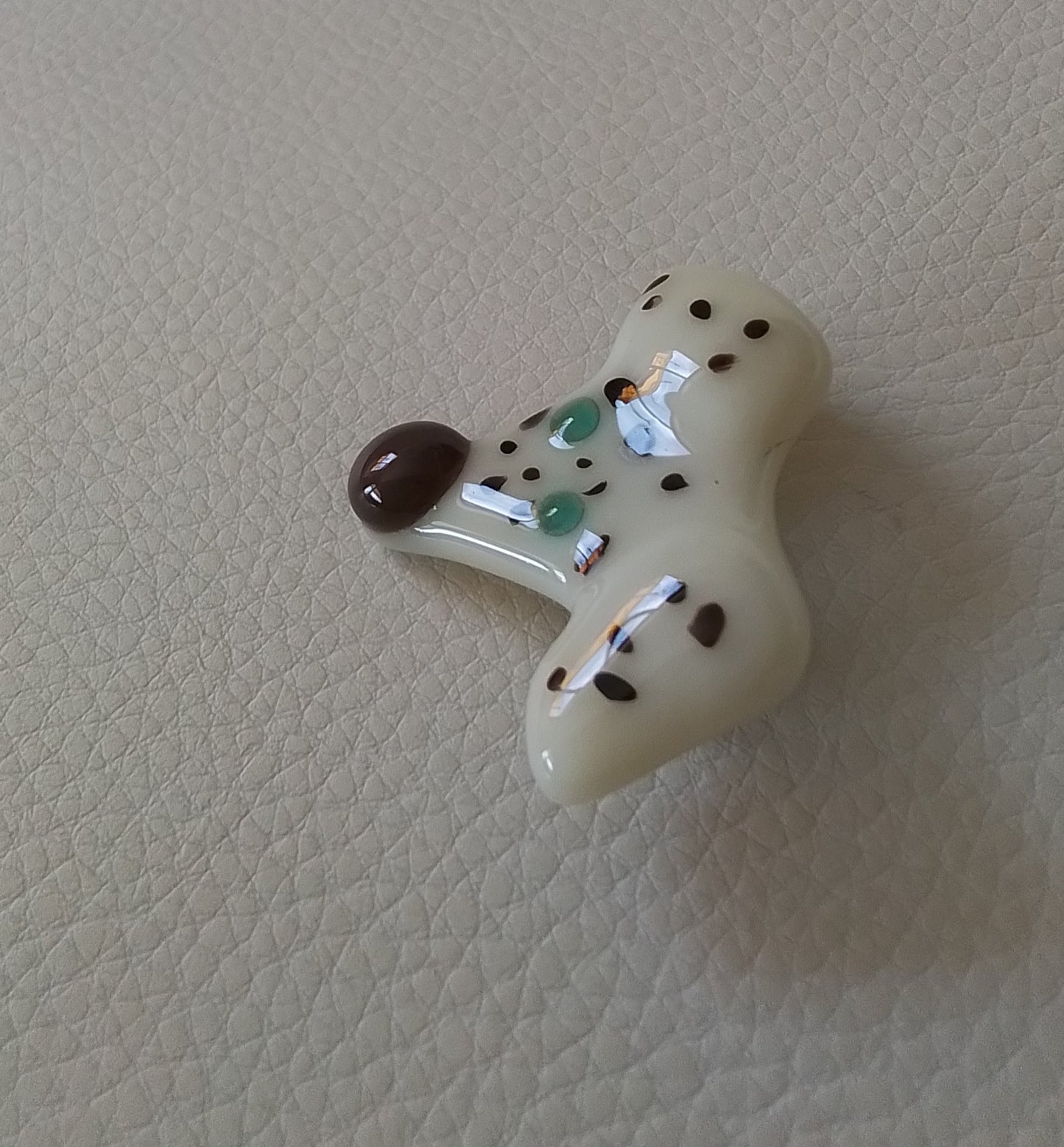 White Spotty Dog Brooch