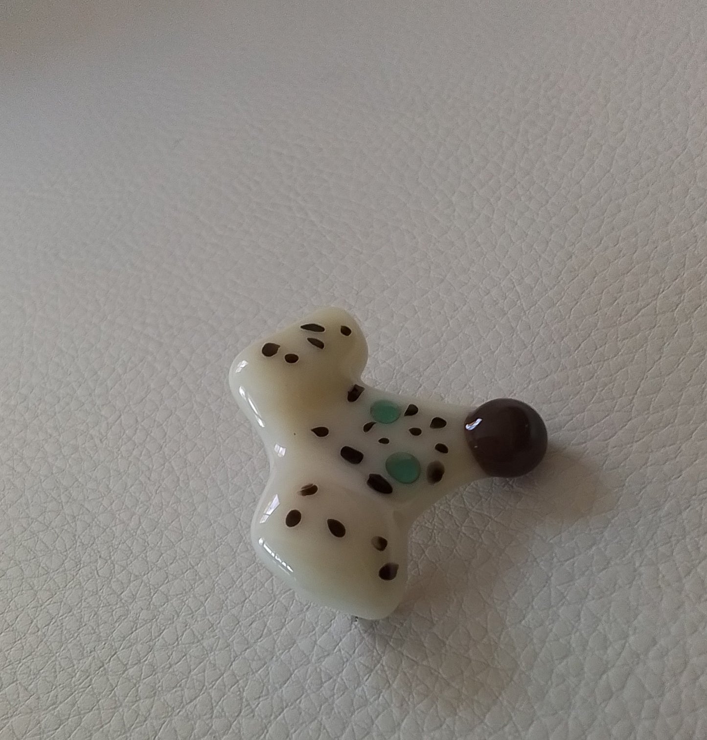 White Spotty Dog Brooch