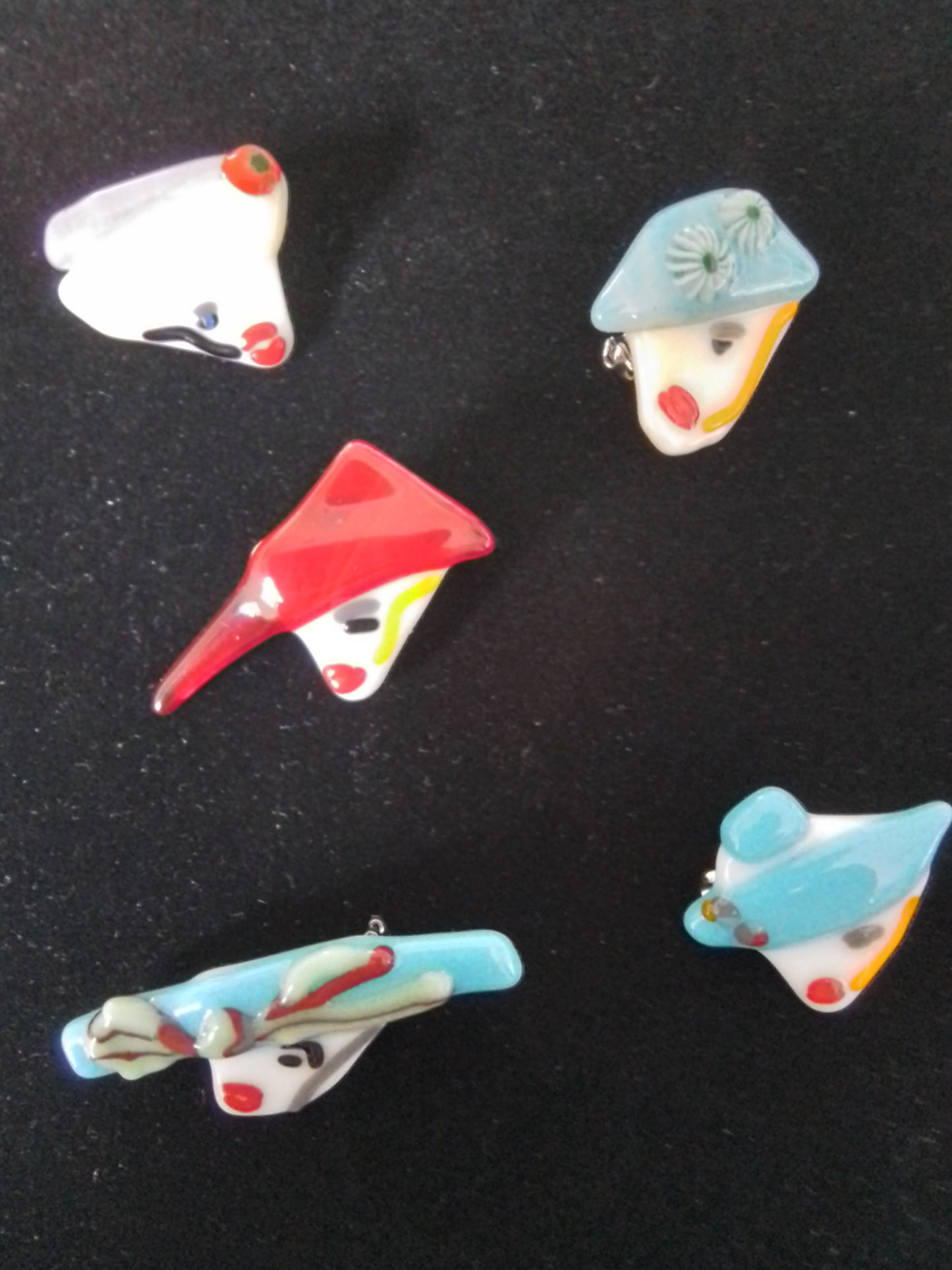 Ladies in Hats Brooch. Red Hat