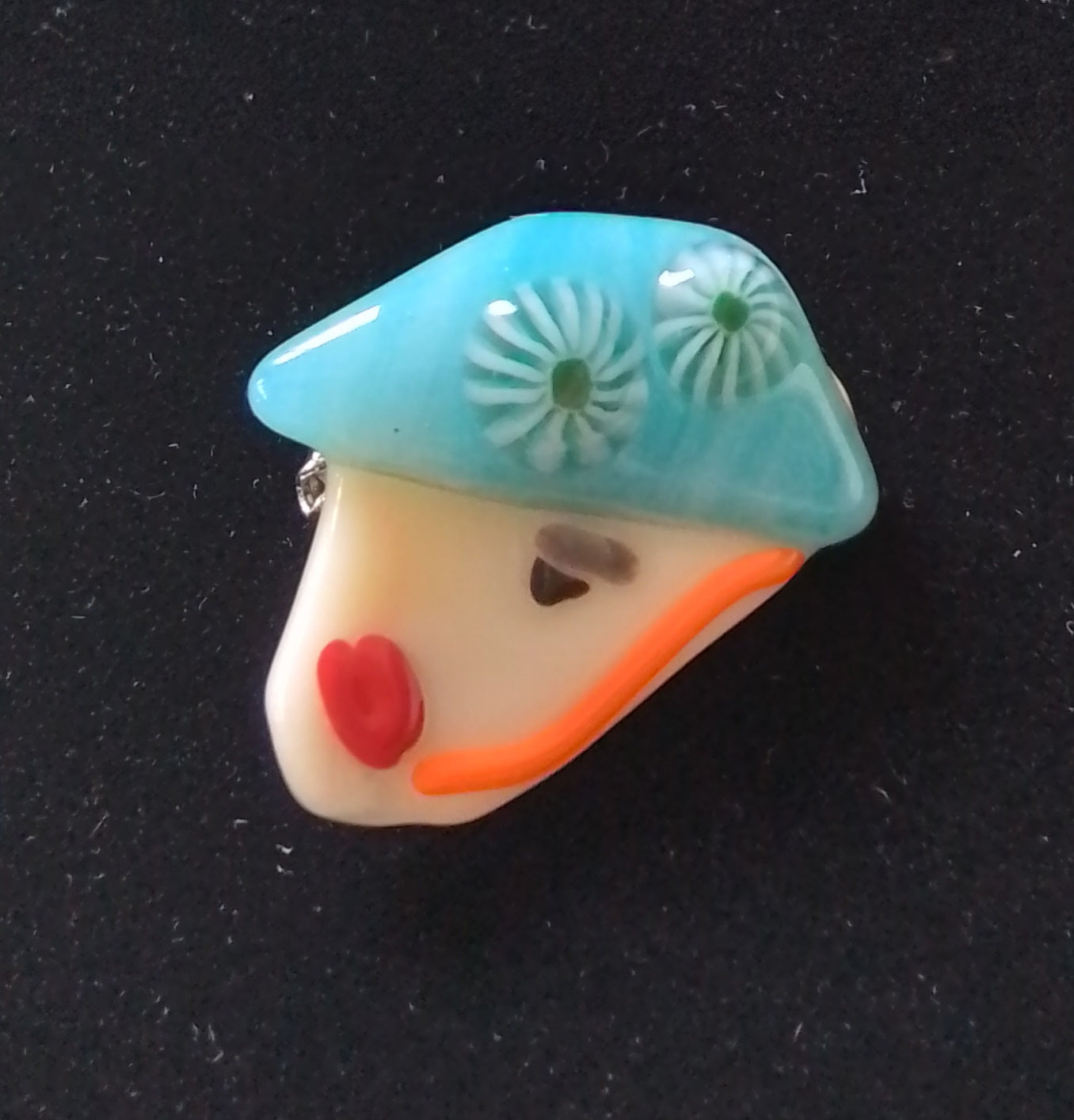 Lady in Hats- flower hat  Brooch