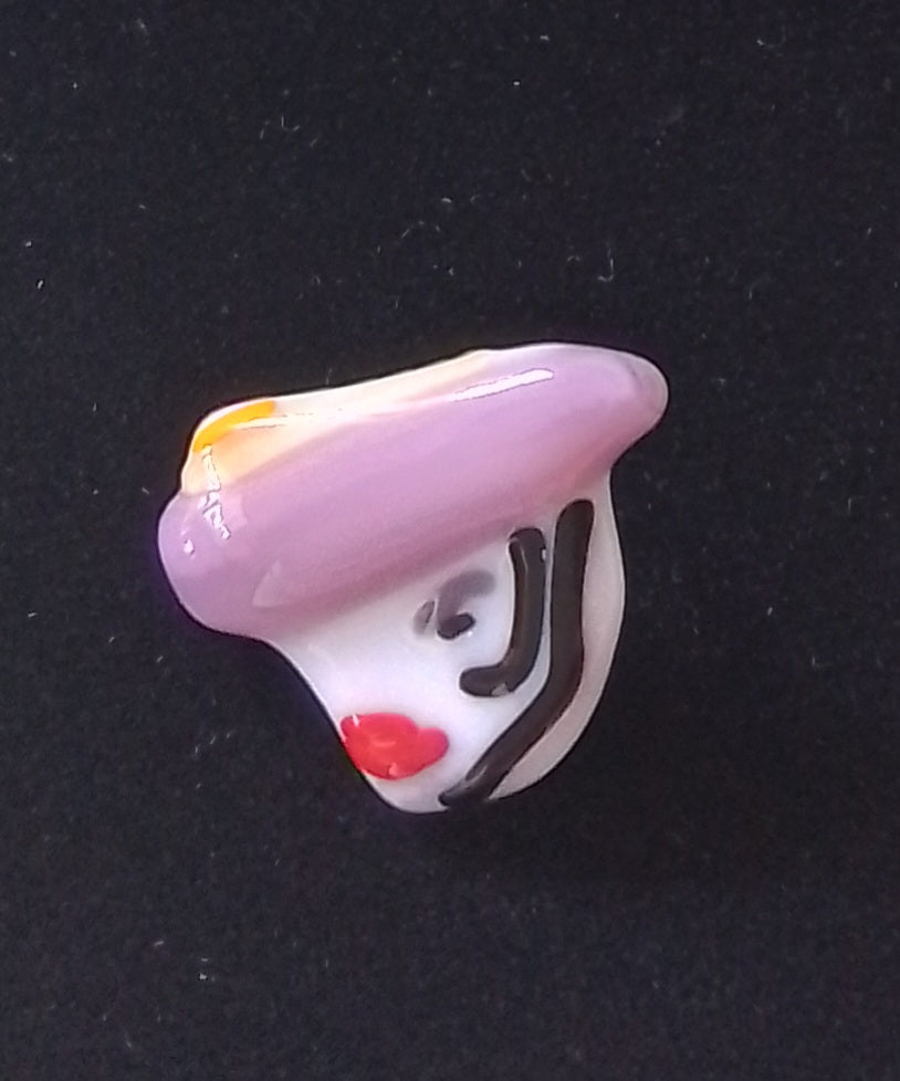 Ladies in Hats Brooch.  Mauve Hat