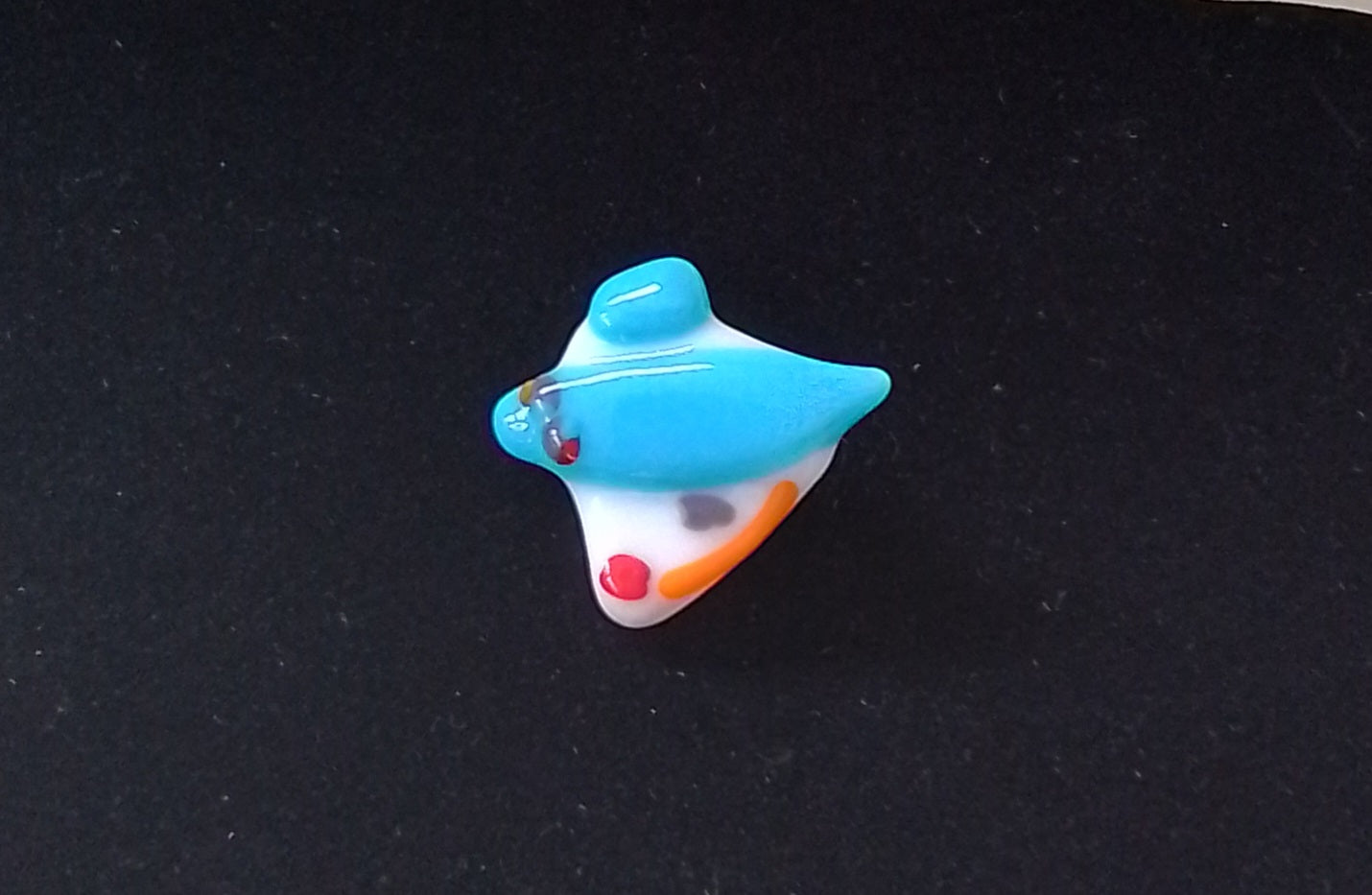 Ladies in Hats Brooch.  Blue and White Hat