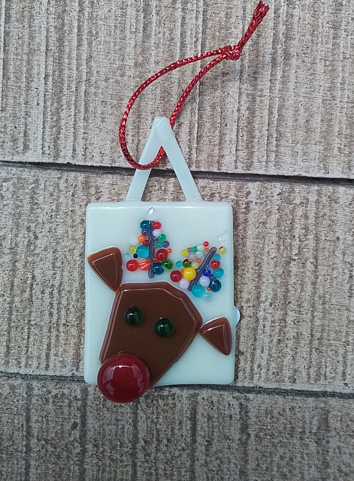 Rudolph with Christmas Tree Anklers . Christmas Tree Ornament