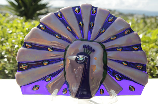 Peacock-Midnight Blue and Mauve.