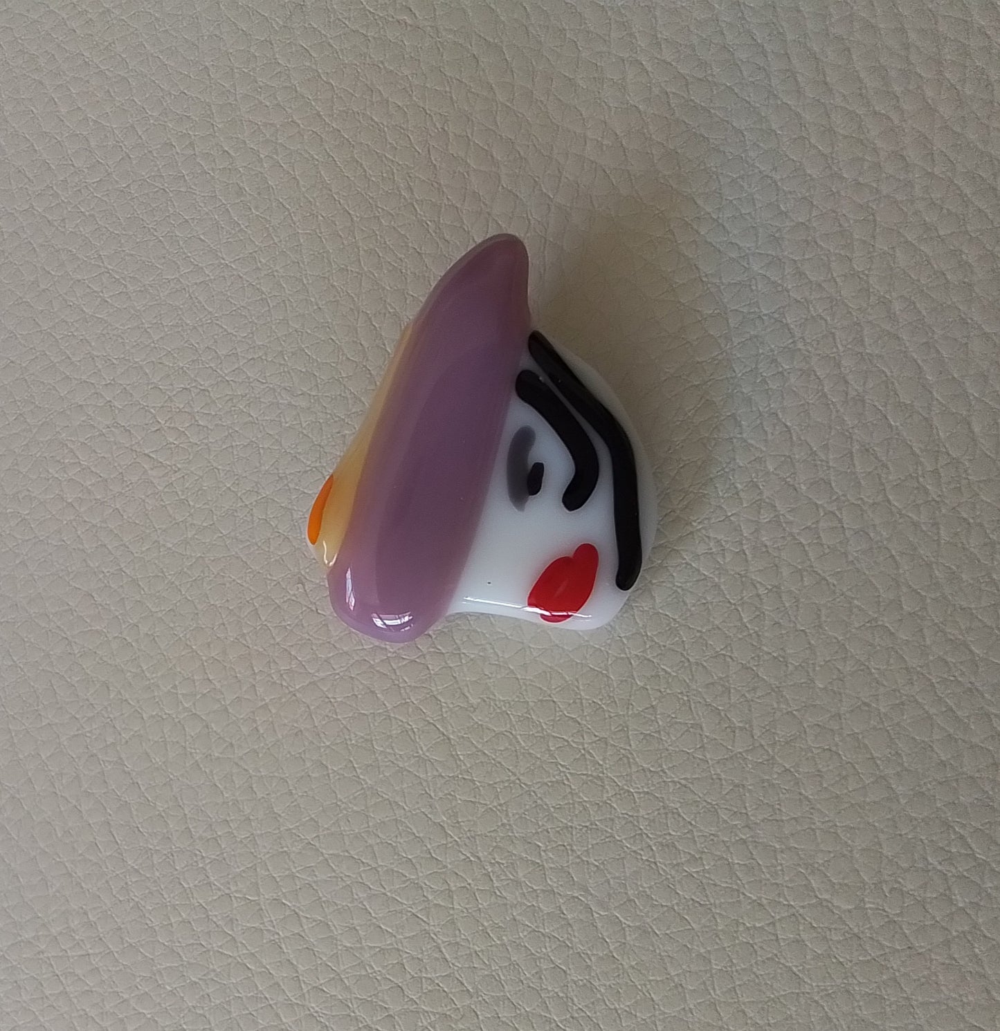 Ladies in Hats Brooch.  Mauve Hat