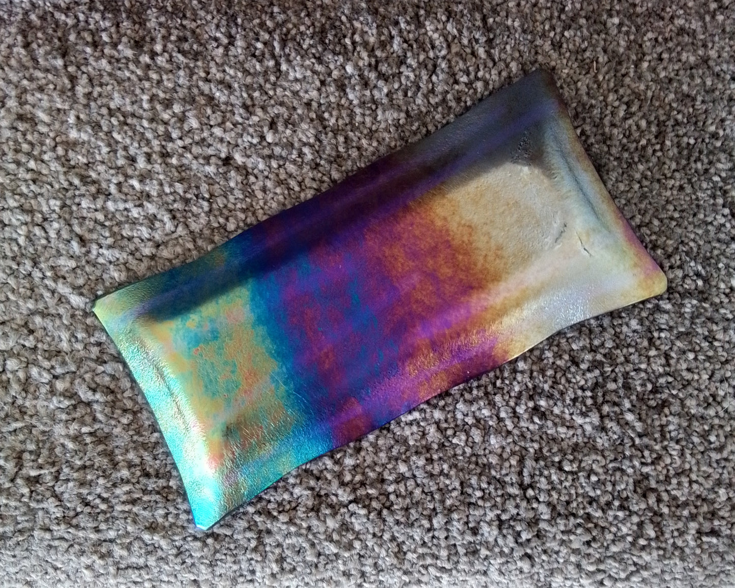 Blue Glass Fused Striped Dish