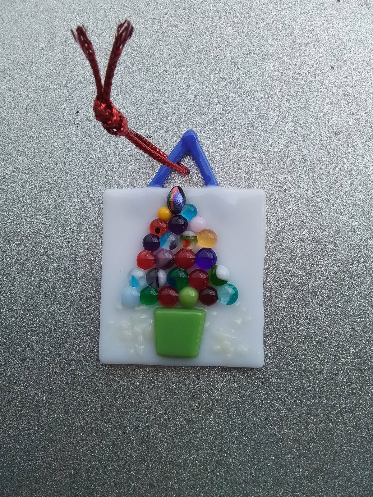 Christmas Tree Ornament  Fused Glass