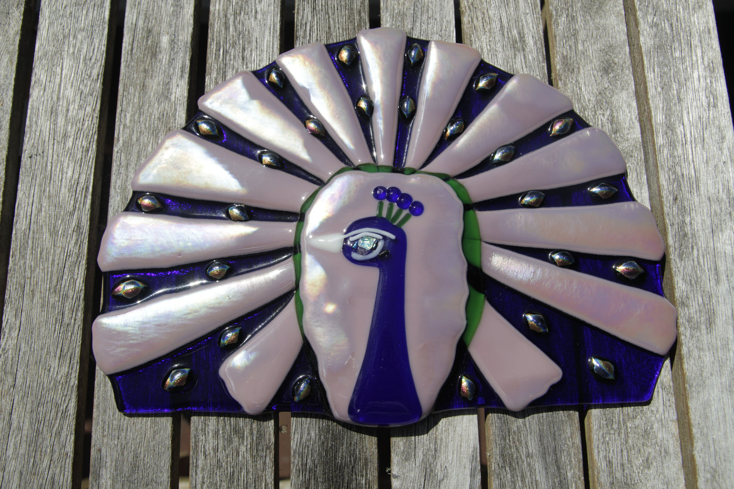 Peacock-Midnight Blue and Mauve.